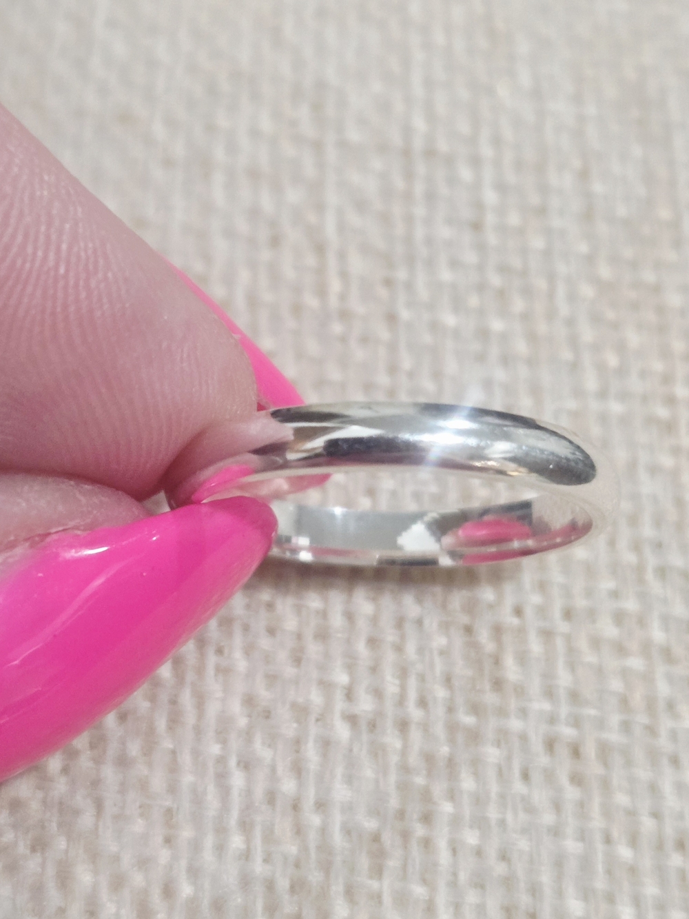 Classic Silver Band Stackable Ring - Polished Silver~size 9